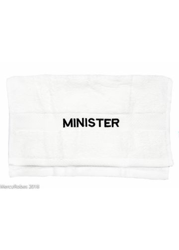Preaching Hand Towel Minister (White/Black)
