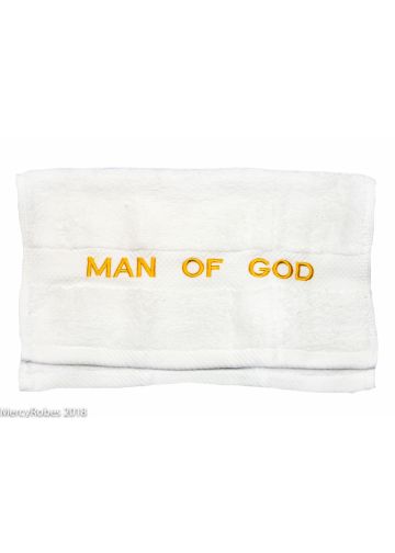 Preaching Hand Towel Man Of God (White/Gold)