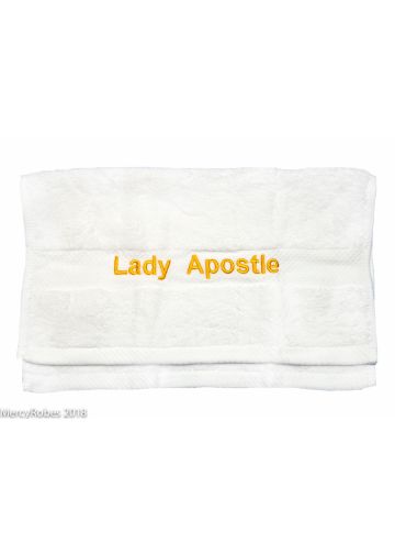 Preaching Hand Towel Lady Apostle (White/Gold)
