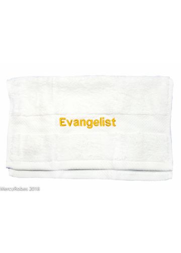 Preaching Hand Towel Evangelist (White/Gold)