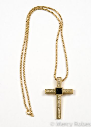 Pectoral Cross Style N74-C442 G-B (Black Stone)