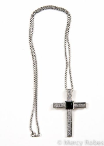 Pectoral Cross Style N74-C442 S-B (Black Stone)