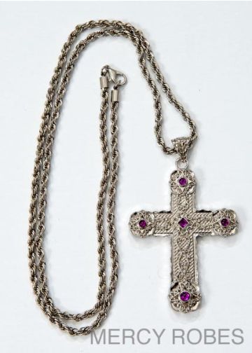 Pectoral Cross With Chain Subs433-A Purple