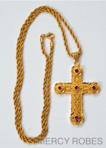 Pectoral Cross With Chain Subs433-G Purple