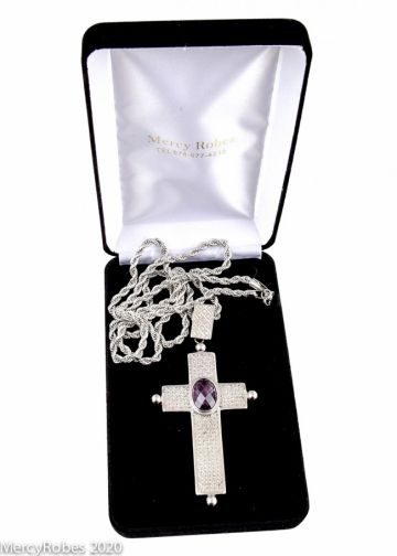 Pectoral Cross With Chain Style Subt2020 Sp (Purple Stone)