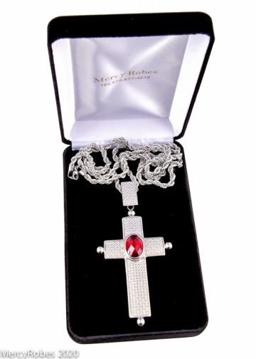 Pectoral Cross With Chain Style Subt2020 Sr (Red Stone)