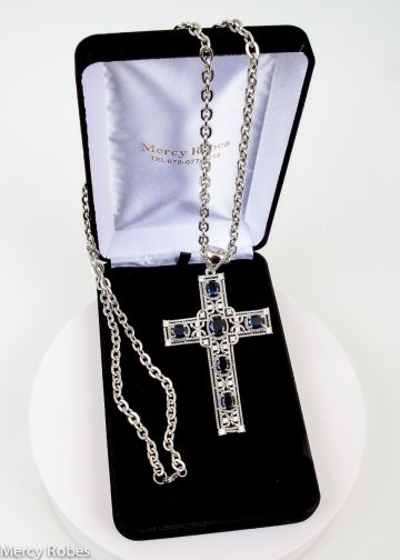 Pectoral Cross With Chain Style Ben02 (S Royal) 3.5" H X 2.5" W