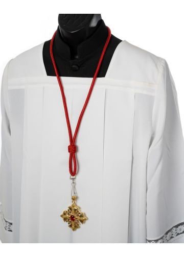 Pectoral Red Cord With Orthodox Cross Style Subt358 (GR)
