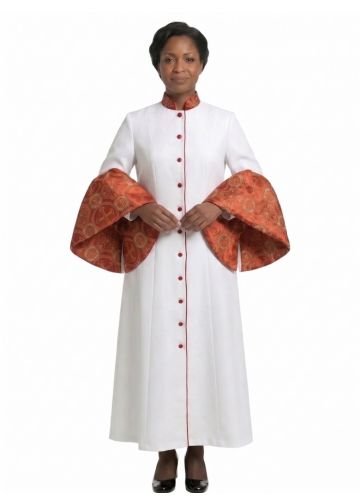 Womens Robe Style LR126 (White/Red-Gold LT)