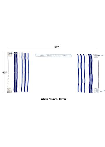 Prayer Shawl (White/Navy/Silver) 67" X 42"