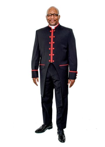 Mens Preaching Frock Jacket & Pants Style Frock2024 (Black/Red)