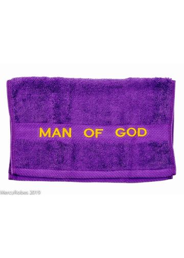 Preaching Hand Towel Man Of God (Purple/Gold)