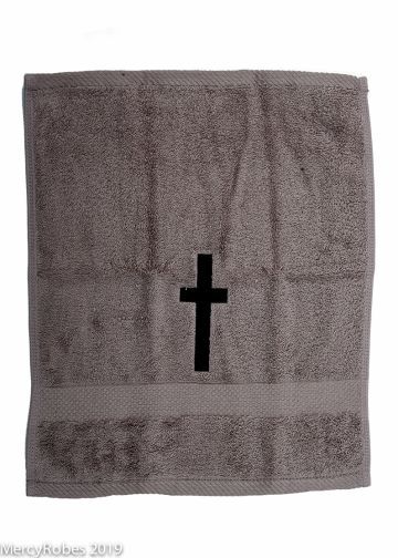 Preaching Hand Towel Cross (Grey/Black)