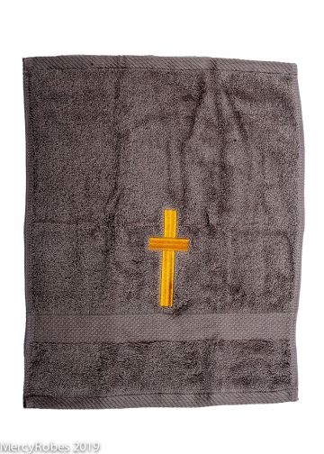Preaching Hand Towel Cross (Grey/Gold)