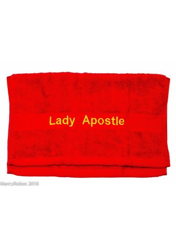 Preaching Hand Towel Lady Apostle (Red/Gold)