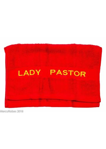 Preaching Hand Towel Lady Pastor (Red/Gold)