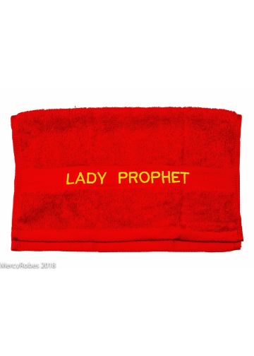 Preaching Hand Towel Lady Prophet (Red/Gold)