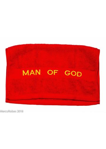 Preaching Hand Towel Man Of God (Red/Gold)