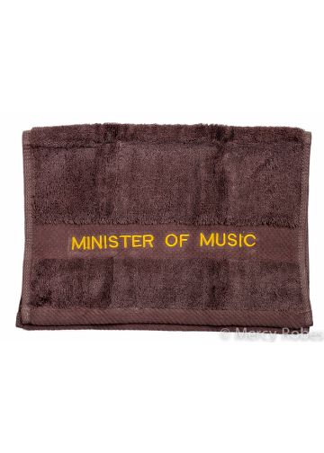 Preaching Hand Towel Minister Of Music (Brown/Gold)