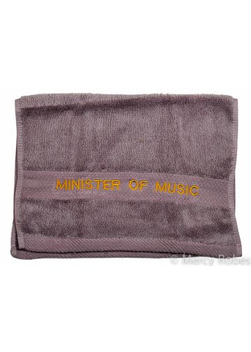 Preaching Hand Towel Minister Of Music (Grey/Gold)
