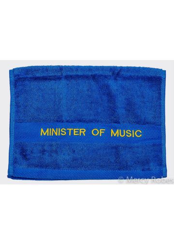 Preaching Hand Towel Minister Of Music (Royal/Gold)