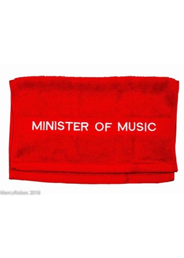 Preaching Hand Towel Minister Of Music (Red/White)
