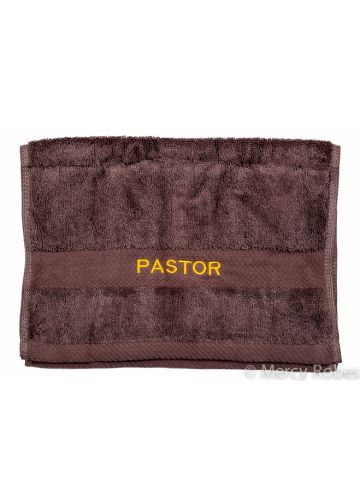Preaching Hand Towel Pastor (Brown/Gold)