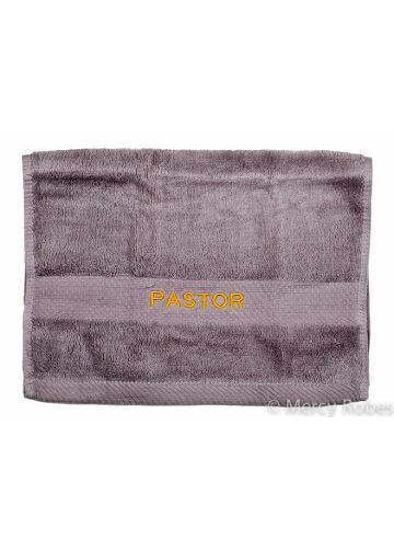 Preaching Hand Towel Pastor (Grey/Gold)