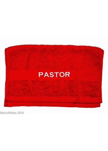 Preaching Hand Towel Pastor (Red/White)