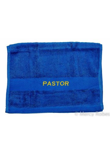 Preaching Hand Towel Pastor (Royal/Gold)