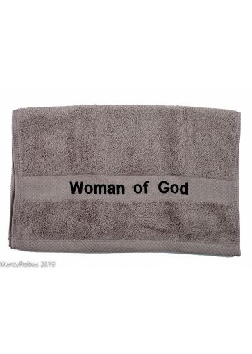 Preaching Hand Towel Woman Of God (Grey/Black)