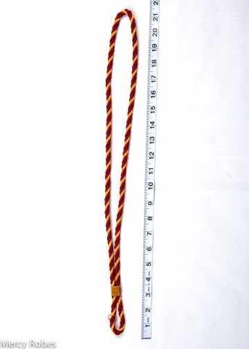 Premium Two Tone Clergy Cord (Burgundy/Gold)