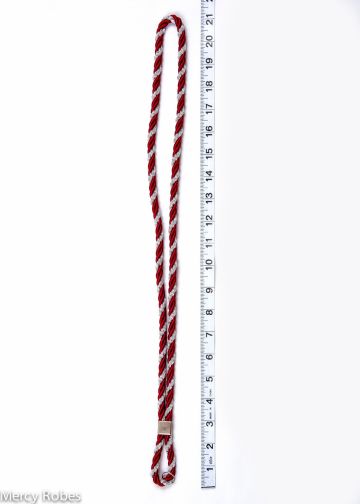 Premium Two Tone Clergy Cord (Burgundy/Silver)