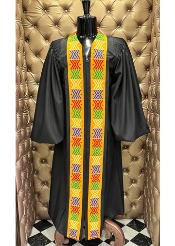 Mens Pulpit Robe Style Kente2022 0-2 (Black)
