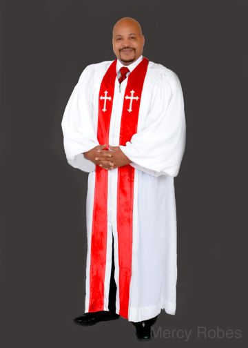 Pulpit Robe Style 09 (White/Red)