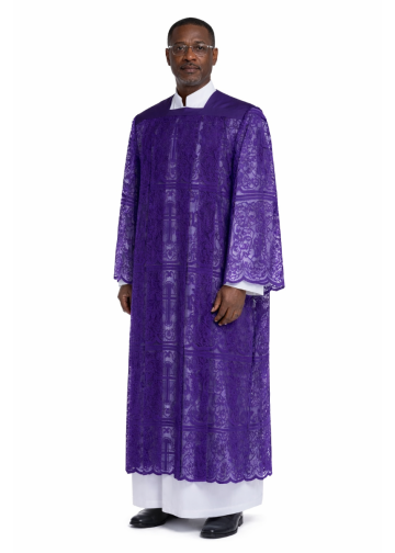 Mens Long IHS Full Lace Surplice Style SUR1027 (Roman Purple)
