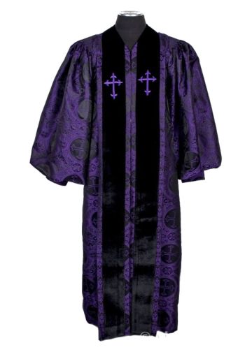 Pulpit Robe Style 010818 (Purple/Black Liturgical)