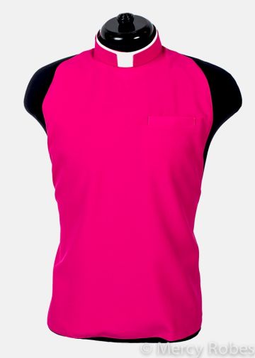 Clergy Rabat Shirt Front - Collar Included (Fuchsia)