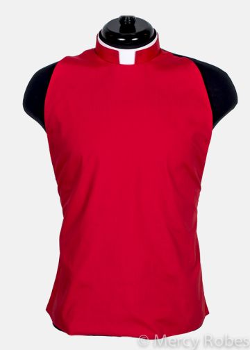 Clergy Rabat Shirt Front - Collar Included (Red)