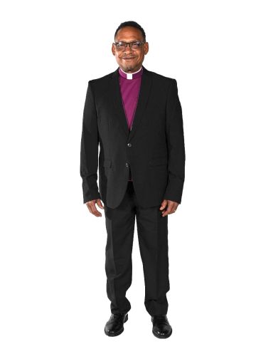 Clergy Rabat Shirt Front - Collar Included (Red Purple)
