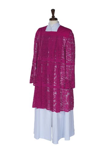 Womens Short IHS Full Lace Surplice Style SUR1027 (Fuchsia)