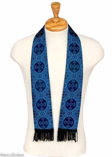 Short Visitation Stole (Royal Blue-Black LT)