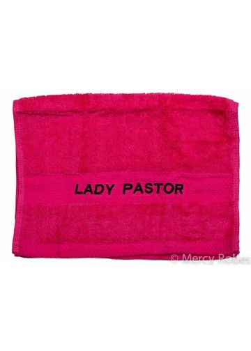 Preaching Hand Towel Lady Pastor (Fuchsia/Black)