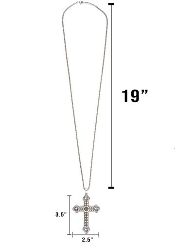 PECTORAL CROSS WITH CHAIN STYLE SBATS001 S PURPLE