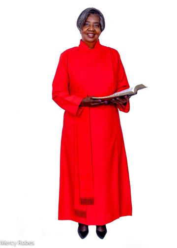 Womens Anglican Cassock Robe With Band Cincture (Red)