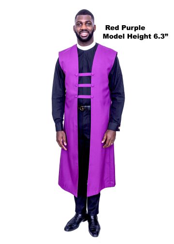 Mens Sleeveless Clergy Vestero (Red Purple)
