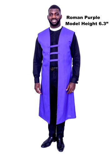 Mens Sleeveless Clergy Vestero (Roman Purple)