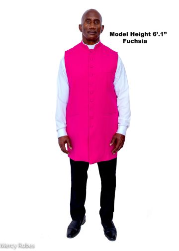 Mens 3/4 Clergy Vest (Fuchsia)