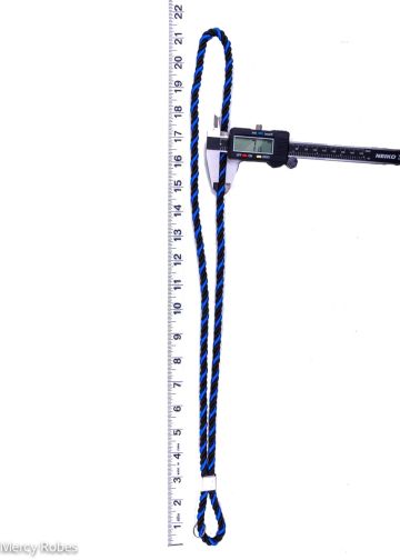 Two Tone Clergy Cord (Black/Royal Blue)