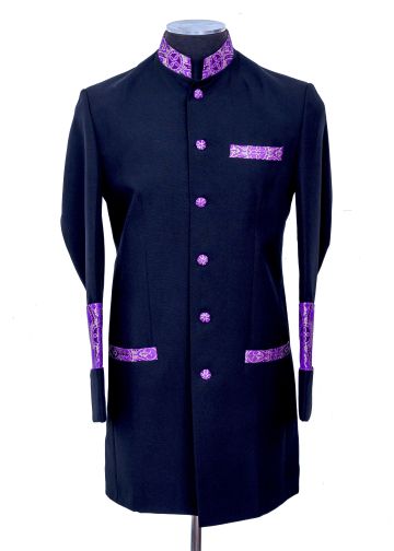 Clergy Jacket Style CJ011 (Black/Purple/Gold LT)